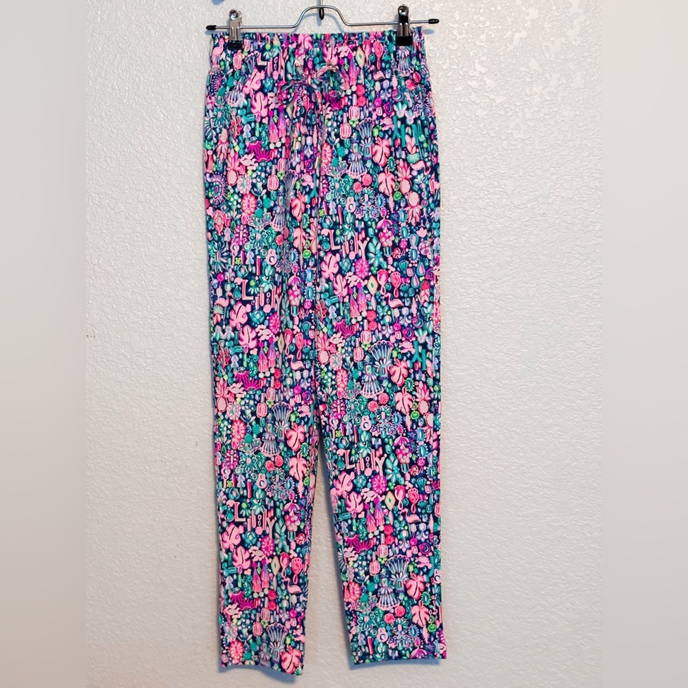 Lilly Pulitzer Pink and Blue Floral Pants